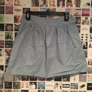 Polka dot blue and white cotton skirt